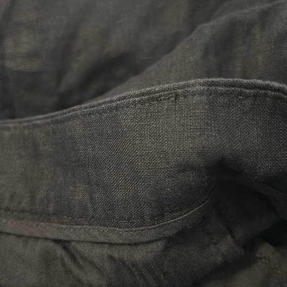 Zara navy blue linen blend Bermuda shorts SZ M high rise relaxed fit preppy - Picture 15 of 15